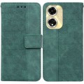 For OPPO A59 5G / A2M Geometric Embossed Leather Phone Case(Green)