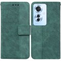 For OPPO Reno11 F Global Geometric Embossed Leather Phone Case(Green)