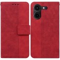 For Tecno Pova 5 Pro Geometric Embossed Leather Phone Case(Red)
