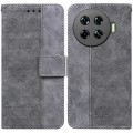 For Tecno Spark 20 Pro+ 4G Geometric Embossed Leather Phone Case(Grey)