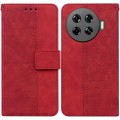 For Tecno Spark 20 Pro+ 4G Geometric Embossed Leather Phone Case(Red)