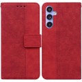For Samsung Galaxy S23 FE 5G Geometric Embossed Leather Phone Case(Red)