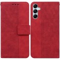 For Samsung Galaxy A15 Geometric Embossed Leather Phone Case(Red)