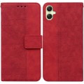For Samsung Galaxy A05 Geometric Embossed Leather Phone Case(Red)