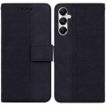 For Samsung Galaxy A05s Geometric Embossed Leather Phone Case(Black)