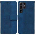 For Samsung Galaxy S24 Ultra 5G Geometric Embossed Leather Phone Case(Blue)