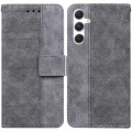 For Samsung Galaxy S24+ 5G Geometric Embossed Leather Phone Case(Grey)