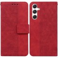 For Samsung Galaxy S24+ 5G Geometric Embossed Leather Phone Case(Red)