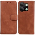 For Infinix Smart 7 HD Skin Feel Pure Color Flip Leather Phone Case(Brown)