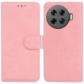 For Tecno Spark 20 Pro+ 4G Skin Feel Pure Color Flip Leather Phone Case(Pink)