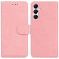 For Samsung Galaxy A05s Skin Feel Pure Color Flip Leather Phone Case(Pink)