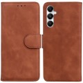 For Samsung Galaxy A05s Skin Feel Pure Color Flip Leather Phone Case(Brown)