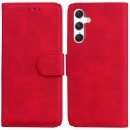 For Samsung Galaxy S24+ 5G Skin Feel Pure Color Flip Leather Phone Case(Red)
