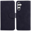 For Samsung Galaxy S24+ 5G Skin Feel Pure Color Flip Leather Phone Case(Black)