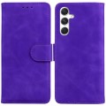 For Samsung Galaxy S24 5G Skin Feel Pure Color Flip Leather Phone Case(Purple)