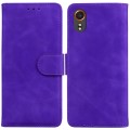 For Samsung Galaxy Xcover7 Skin Feel Pure Color Flip Leather Phone Case(Purple)