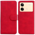 For Xiaomi Redmi Note 13R Pro Skin Feel Pure Color Flip Leather Phone Case(Red)