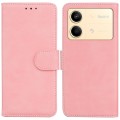 For Xiaomi Redmi Note 13R Pro Skin Feel Pure Color Flip Leather Phone Case(Pink)