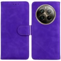 For Realme 12 Pro+ Global Skin Feel Pure Color Flip Leather Phone Case(Purple)