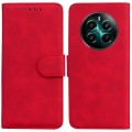 For Realme 12+ Skin Feel Pure Color Flip Leather Phone Case(Red)
