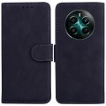 For Realme 12+ Skin Feel Pure Color Flip Leather Phone Case(Black)