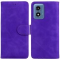For Motorola Moto G Play 4G 2024 Skin Feel Pure Color Flip Leather Phone Case(Purple)