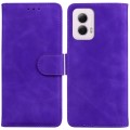 For Motorola Moto G Power 5G 2024 Skin Feel Pure Color Flip Leather Phone Case(Purple)
