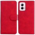 For Motorola Moto G Power 5G 2024 Skin Feel Pure Color Flip Leather Phone Case(Red)