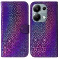 For Xiaomi Poco M6 Pro 4G Colorful Magnetic Buckle Leather Phone Case(Purple)