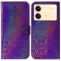 For Xiaomi Redmi Note 13R Pro Colorful Magnetic Buckle Leather Phone Case(Purple)