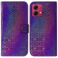 For Motorola Moto G84 Colorful Magnetic Buckle Leather Phone Case(Purple)