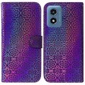 For Motorola Moto G Play 4G 2024 Colorful Magnetic Buckle Leather Phone Case(Purple)