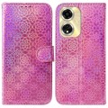 For OPPO A59 5G / A2M Colorful Magnetic Buckle Leather Phone Case(Pink)