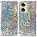 For OPPO A59 5G / A2M Colorful Magnetic Buckle Leather Phone Case(Silver)