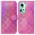For OPPO Reno11 Global Colorful Magnetic Buckle Leather Phone Case(Pink)