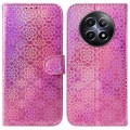 For Realme 12 5G Colorful Magnetic Buckle Leather Phone Case(Pink)