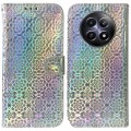 For Realme 12 5G Colorful Magnetic Buckle Leather Phone Case(Silver)