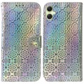 For Samsung Galaxy A05 Colorful Magnetic Buckle Leather Phone Case(Silver)