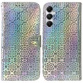 For Samsung Galaxy A05s Colorful Magnetic Buckle Leather Phone Case(Silver)