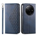 For Xiaomi Redmi A3 Cubic Grid Calf Texture Magnetic Leather Phone Case(Blue)