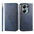 For Xiaomi Redmi Note 13 Pro 4G Cubic Grid Calf Texture Magnetic Leather Phone Case(Blue)