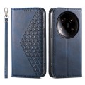 For Xiaomi 14 Ultra Cubic Grid Calf Texture Magnetic Leather Phone Case(Blue)