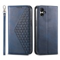 For Samsung Galaxy A05 Cubic Grid Calf Texture Magnetic Leather Phone Case(Blue)