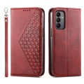 For Samsung Galaxy A05s Cubic Grid Calf Texture Magnetic Leather Phone Case(Red)