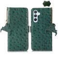 For Samsung Galaxy S24+ Ostrich Pattern Genuine Leather RFID Phone Case(Green)