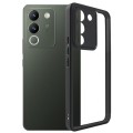 For vivo Y200 5G / V29e Frosted TPU + Transparent PC Phone Case(Black)