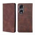 For Honor 90 5G Skin Feel Magnetic Leather Phone Case(Dark Brown)