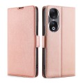 For Honor 90 5G Ultra-thin Voltage Side Buckle Horizontal Flip Leather Phone Case(Rose Gold)