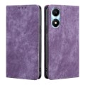 For Honor X5 Plus 4G / Play 40C RFID Anti-theft Brush Magnetic Leather Phone Case(Purple)