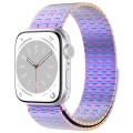 For Apple Watch 9 45mm Magnetic Buckle Stainless Steel Metal Watch Band(Colorful)